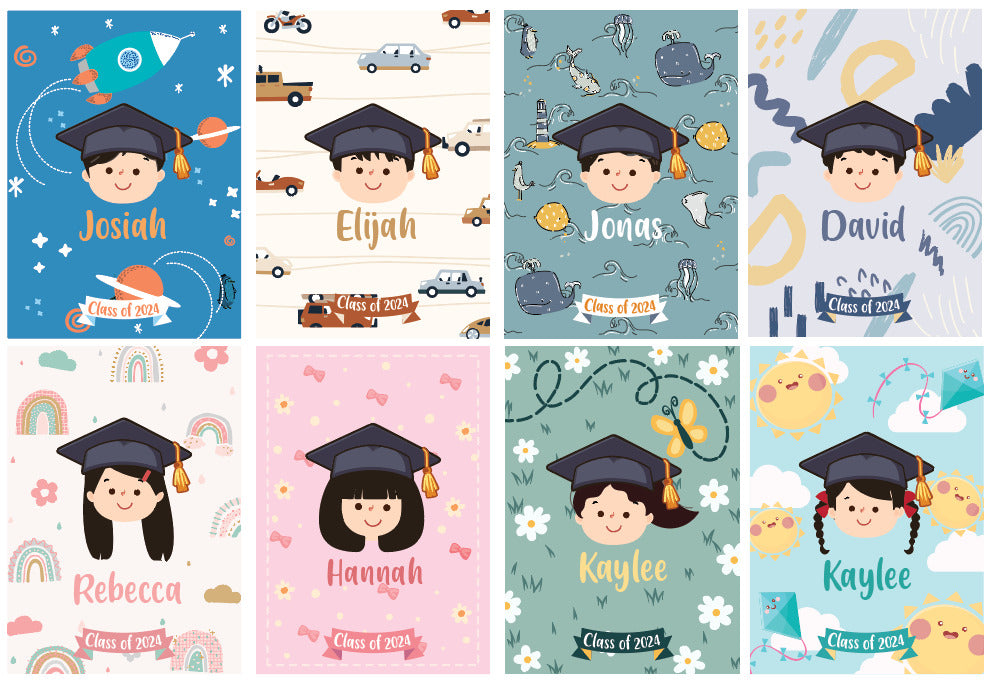 Compression Notebook Background Graduation Graduation Customised Notebook + Pencil Set (Face Series) – Bag For Fun BFF