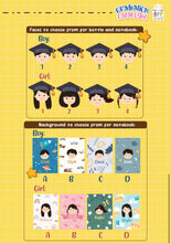 Load image into Gallery viewer, Graduation Customised Notebook + Pencil Set (Face Series)
